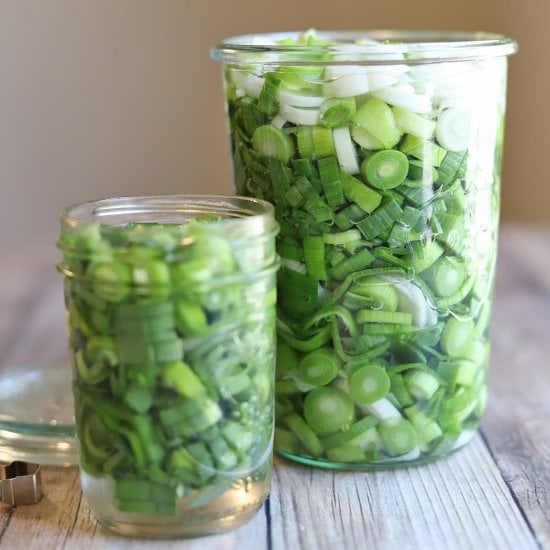 Quick pickled green garlic