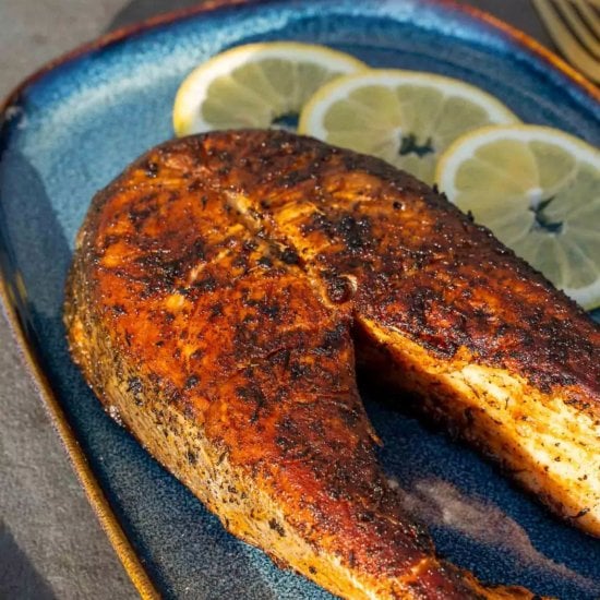 Pan Seared Salmon Steak