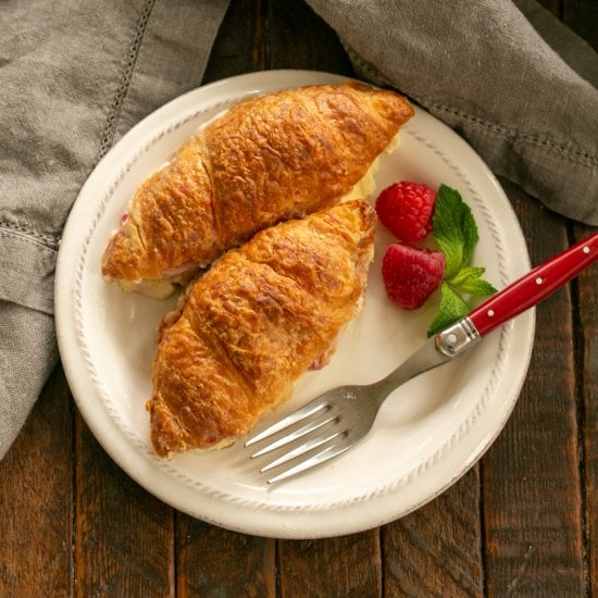 Raspberry Croissant French Toast