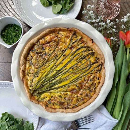 Spring Vegetable Quiche with Chives