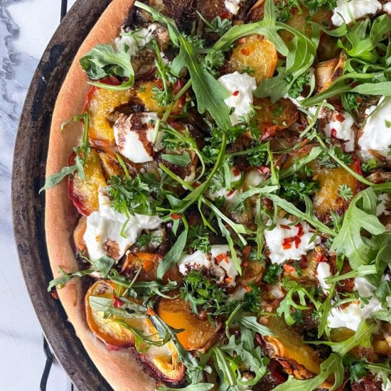 Grilled Peach and Goat Cheese Pizza