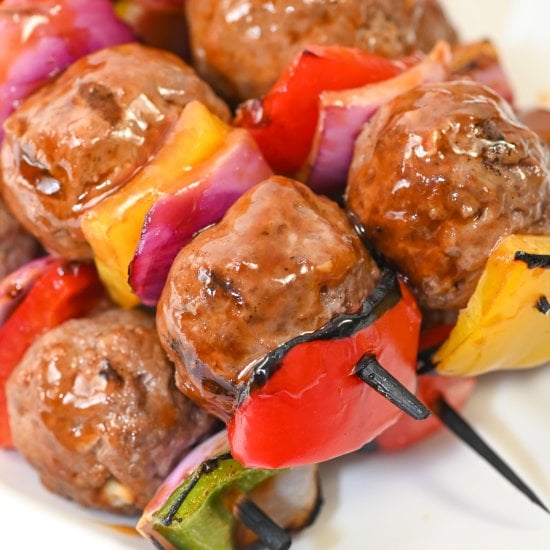 Keto Sweet and Sour Meatball Kebabs