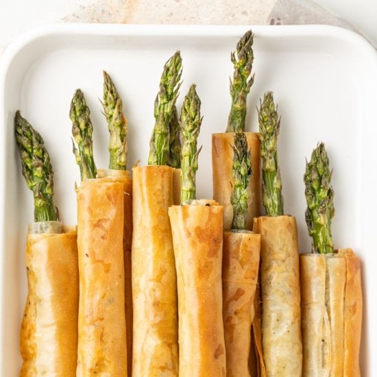 Asparagus Parmesan Filo Rolls