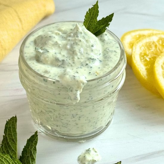 Lemon Sauce With Mint & Garlic