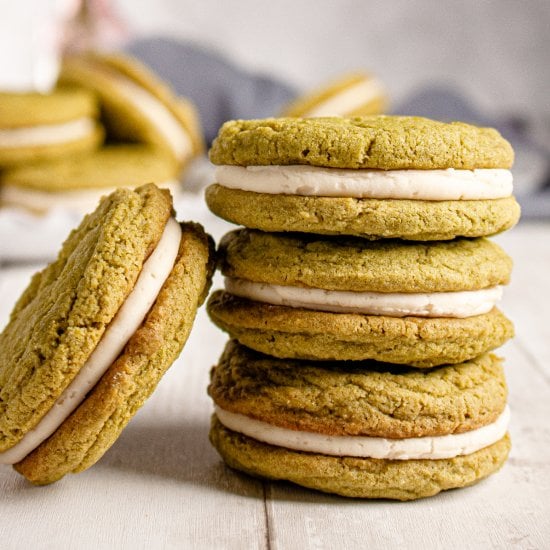 Matcha Cream Sandwich Cookies