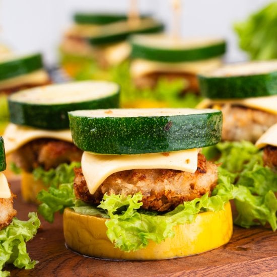 Chicken Burger Zucchini Sliders