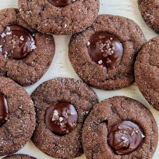 Thumbprint Chocolate Filled Cookies