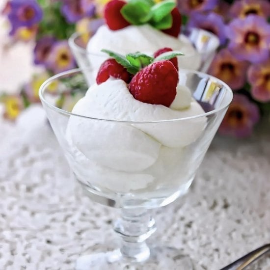 Syllabub With fresh raspberries