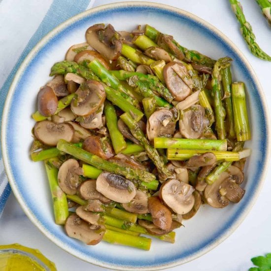 Sautéed Asparagus And Mushrooms