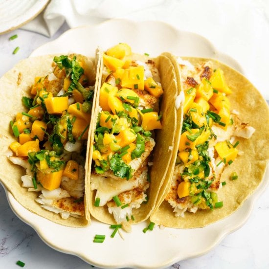 White Fish Tacos With Mango Salsa