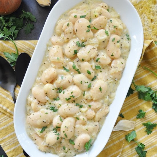CREAMY Butter Beans in Onion Sauce