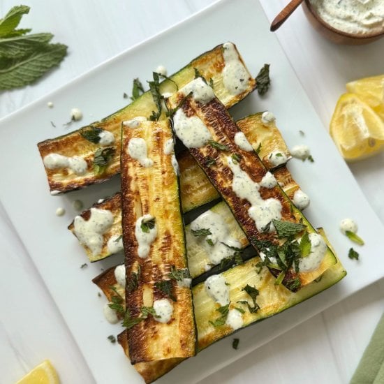 Roasted Zucchini With Feta Sauce