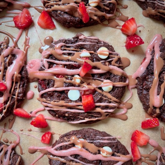 Fresh Strawberry Chocolate Cookies