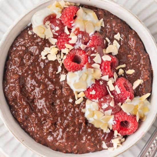 Chocolate Raspberry Porridge