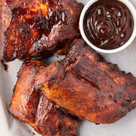 Air Fryer BBQ Ribs with Dry Rub