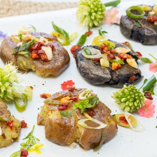 best tri color smashed potatoes