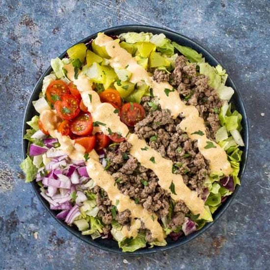 Homemade Big Mac Bowl