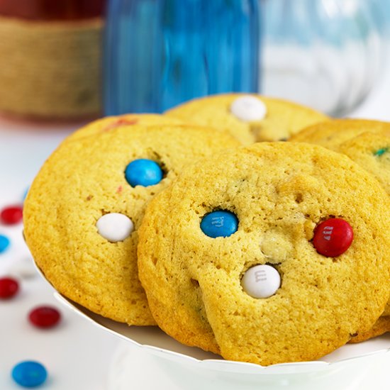 Red White and Blue M&M Cookies