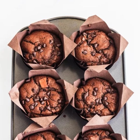 Eggless Chocolate Muffins