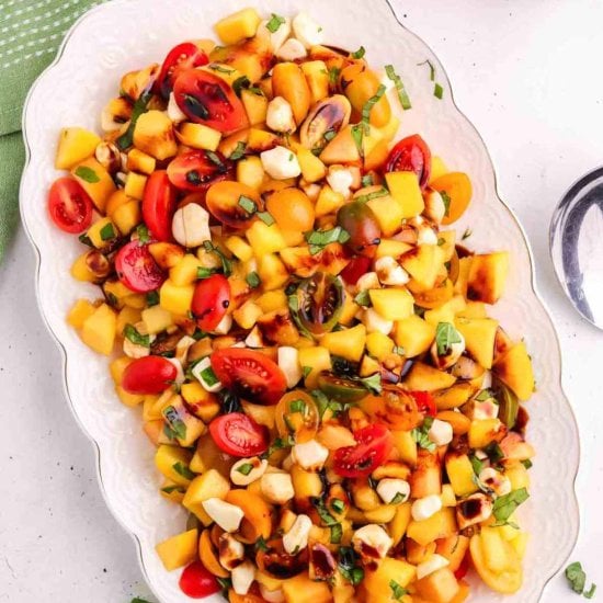 Chopped Peach Caprese Salad