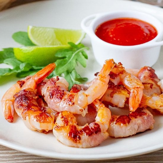 Shrimp with Bacon and Spicy Sauce