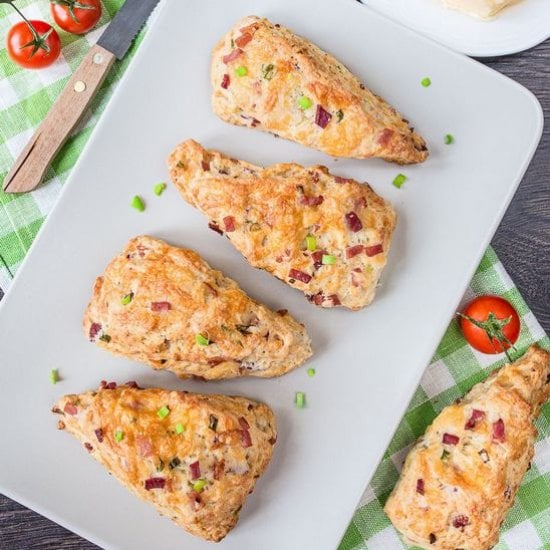 Savory Cheese and Ham Scones