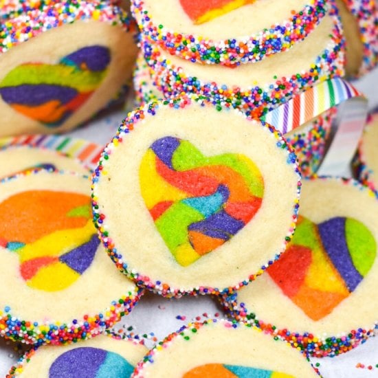Rainbow Heart Cookies