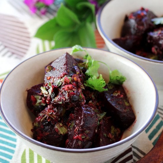 Roasted Beets with Chili Crisp