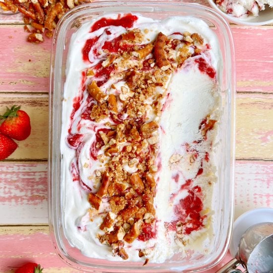 Strawberry Pretzel Ice Cream