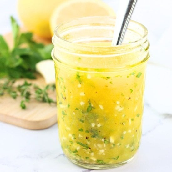 lemon-garlic vinaigrette