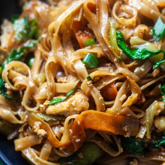 Vegan Tofu Stir-Fried Rice Noodles
