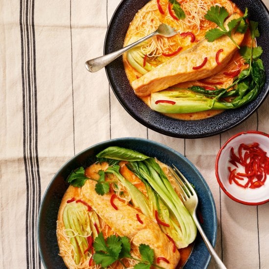 Air Fryer Salmon Noodles