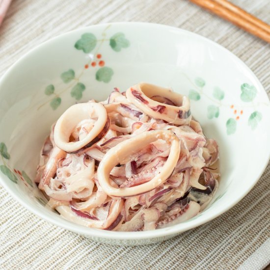 Japanese Squid Salad with Onions