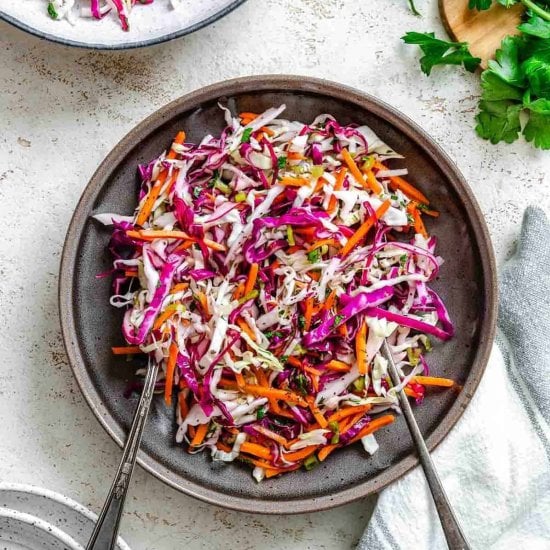 Easy Vinegar Slaw (No Mayo)