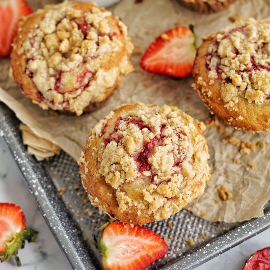 Small Batch Strawberry Muffins