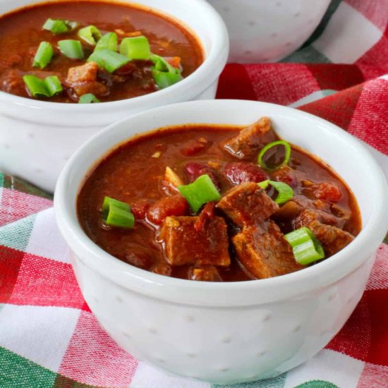 Tomato, Bean, & Beef Chili Soup