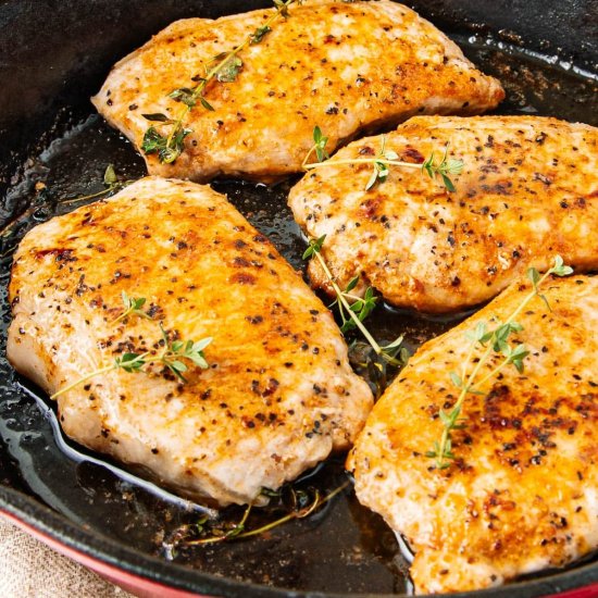 Boneless Pan Fried Pork Chops