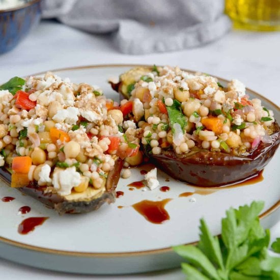 Roasted Eggplants With Couscous