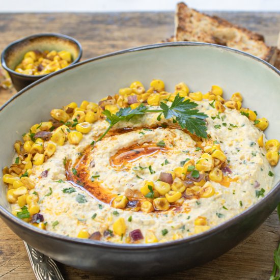 Corn & Onion Dip a la Plancha