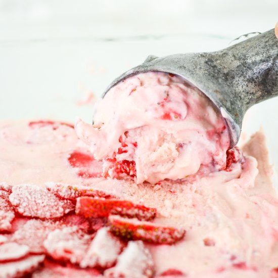 Strawberry Cottage Cheese Ice Cream
