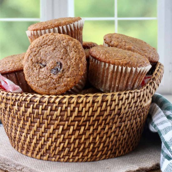 Molasses Bran Muffins with Cherries