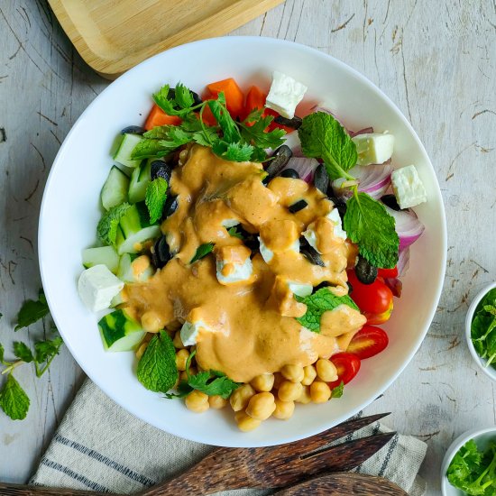 Easy Mediterranean Hummus Salad