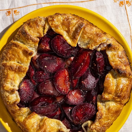 Sugared and Peppered Plum Galette