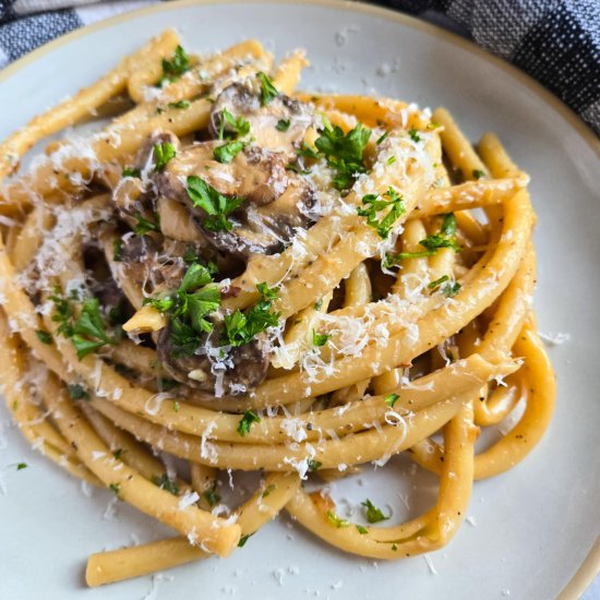 Creamy Mushroom Bucatini