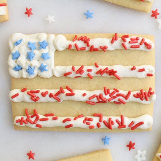 4th of July American Flag Cookies