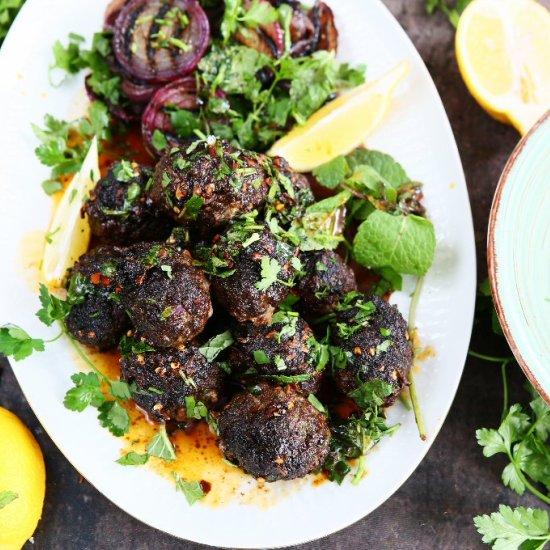 Coffee and Chilli Beef Koftas