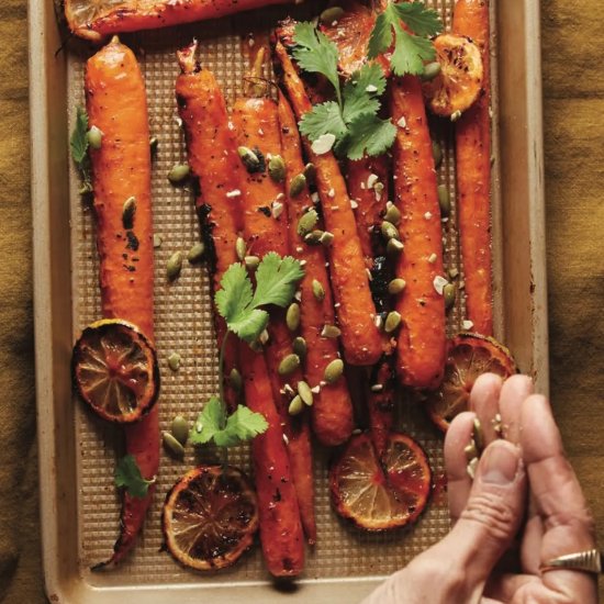 Sweet and Spicy Banana-Ketchup Roasted Carrots