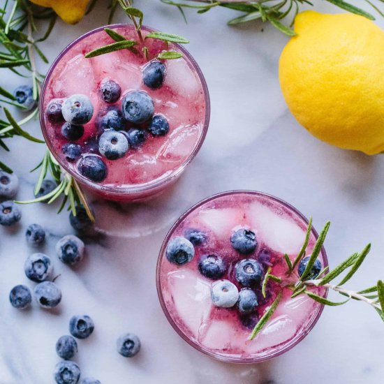 Rosemary Blueberry Vodka Spritzers