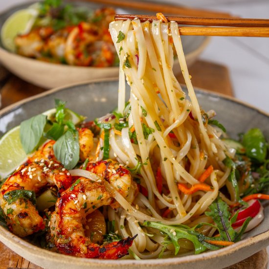 Grilled Shrimp and Rice Noodles