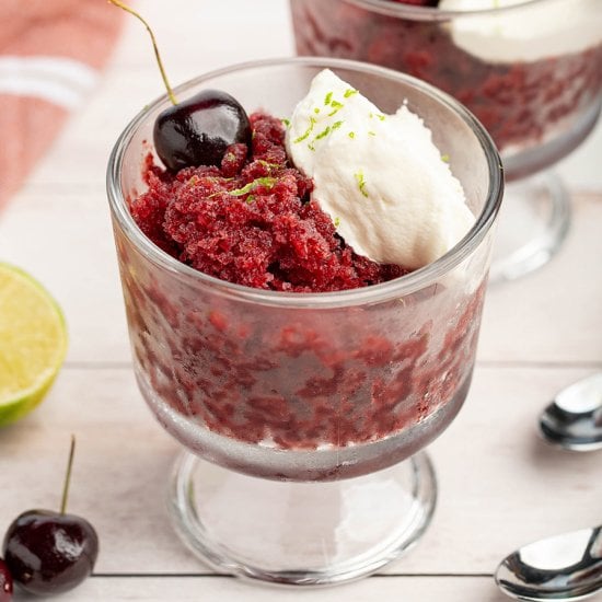 Cherry Granita with Mascarpone